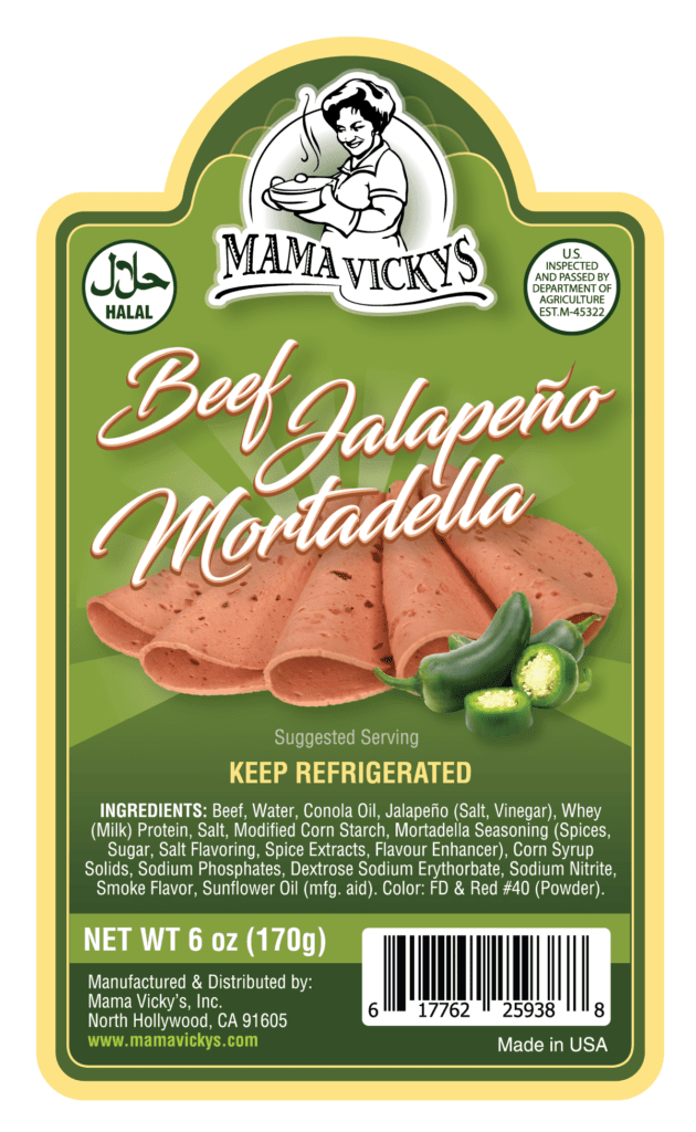 Halal Beef Mortadella With Jalapeno